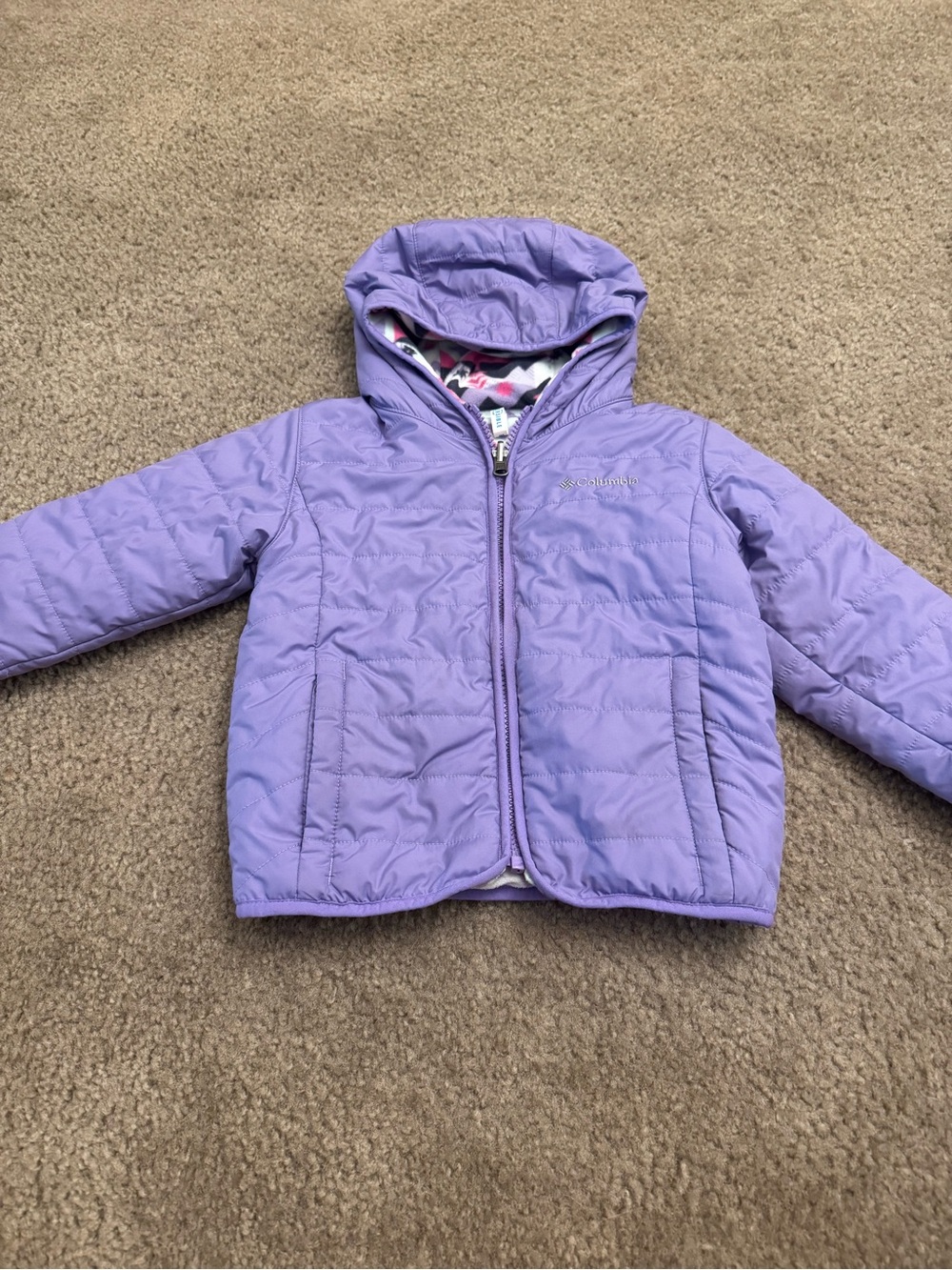 Columbia Kids' reversible Purple Hooded Puffer Jacket